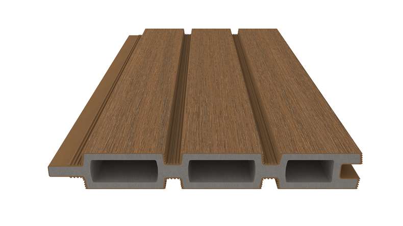 planeo LINEA - Recinzione ad innesto WPC CoEx Rhombus Burma Teak 176 x 183 cm