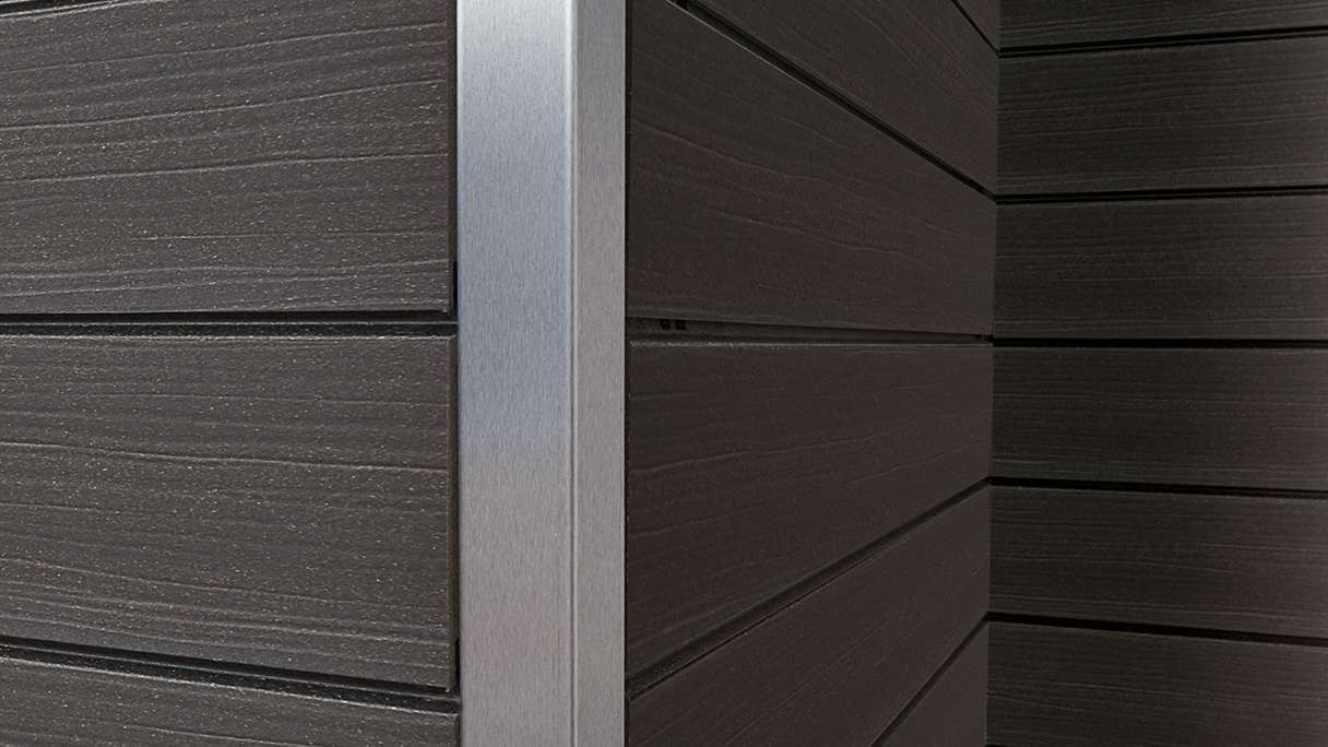planeo Fassado - Rivestimento facciata a fasce romboidale WPC Prime grigio lava XL 6 m