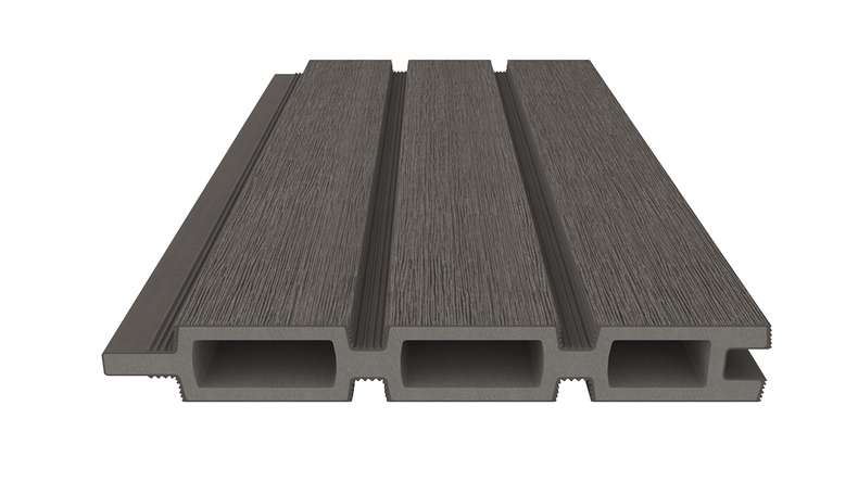 planeo LINEA - Recinzione a rombi in WPC CoEx grigio scuro 176 x 183