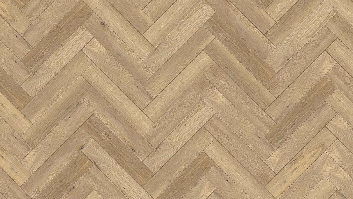 planeo Rigid Klick Vinyl - SolutionX 2in1 Herringbone Oak Light | Isolamento acustico integrato (ECF-HB-4855)
