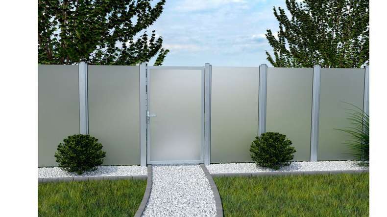 planeo Gardence Flair - Recinzione in vetro verticale satinato 90 x 180cm