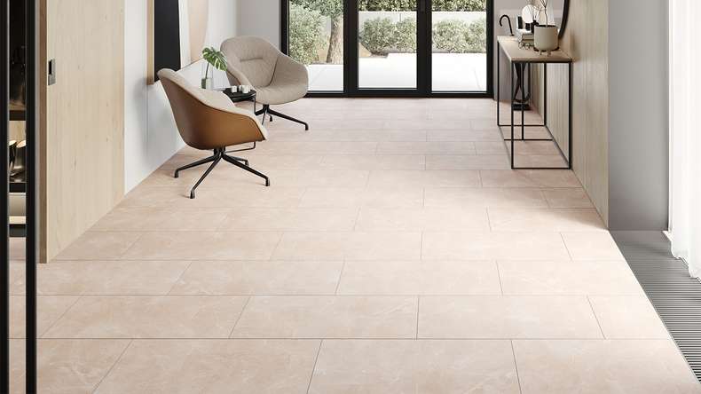 planeo Vinile rigido a click - Stone Botticino light Matt | Isolamento acustico Impact integrato (100P2911MT)