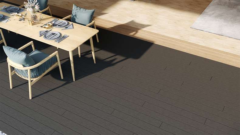 planeo LightWood WPC tavola cava - Grigio scuro 4.2m scanalato/scanalato