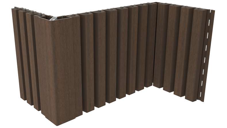 planeo LINEA Slim - Rivestimento per facciate in WPC CoEx, colore Ipe marrone, 2900 x 215 mm