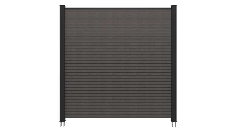 planeo LINEA - Recinzione a rombi in WPC CoEx grigio scuro 176 x 183