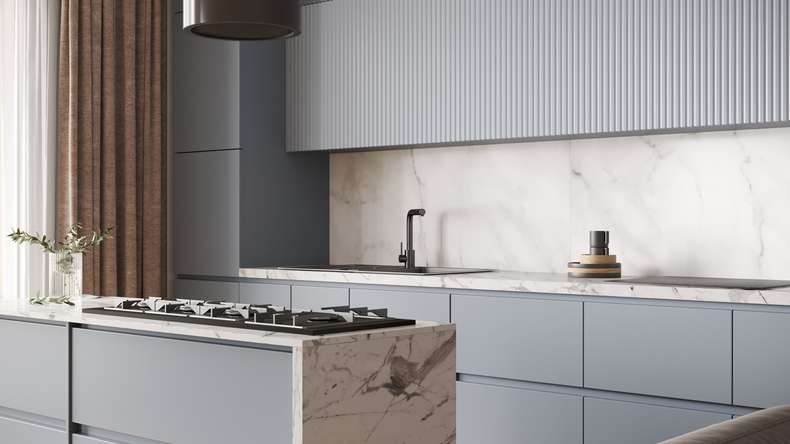 planeo Wallboard - Marmo Grigio-Bianco Opaco - vari formati