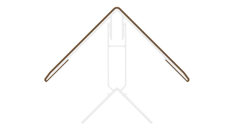 planeo LINEA - Profilo angolare esterno in alluminio CoEx, finitura teak birmano, 3000 x 66 x 66 mm