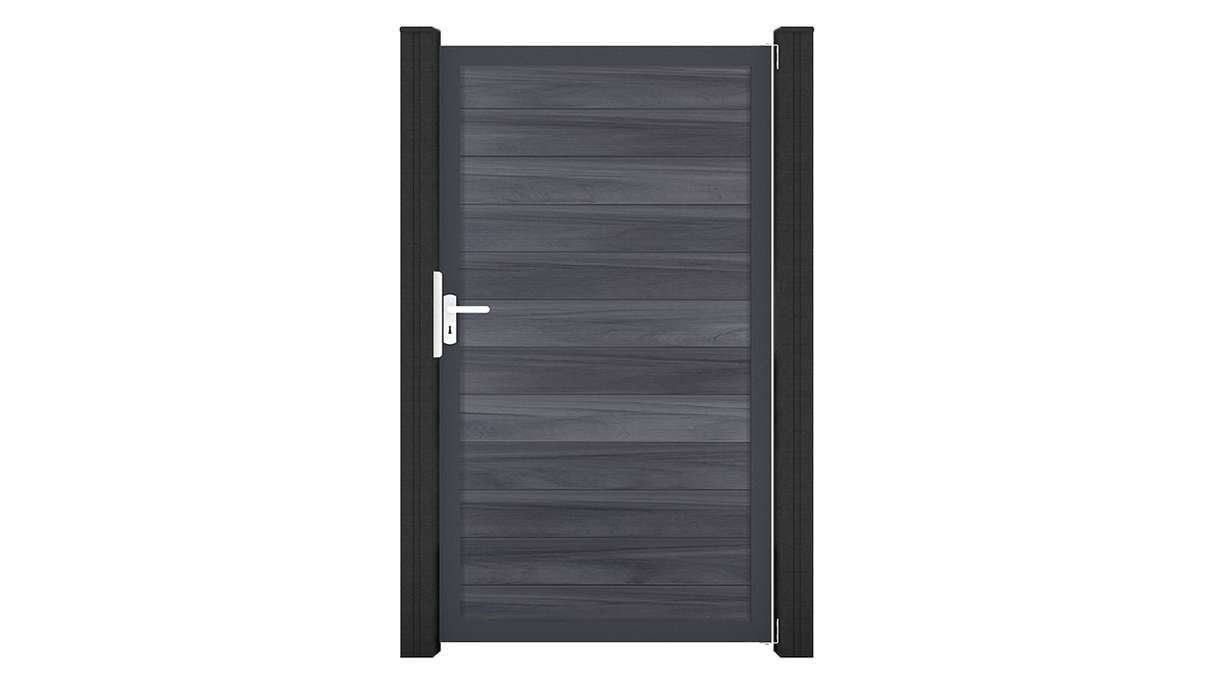 planeo Gardence Strong - Porta universale BPC Grigio pietra coex con telaio in alluminio antracite
