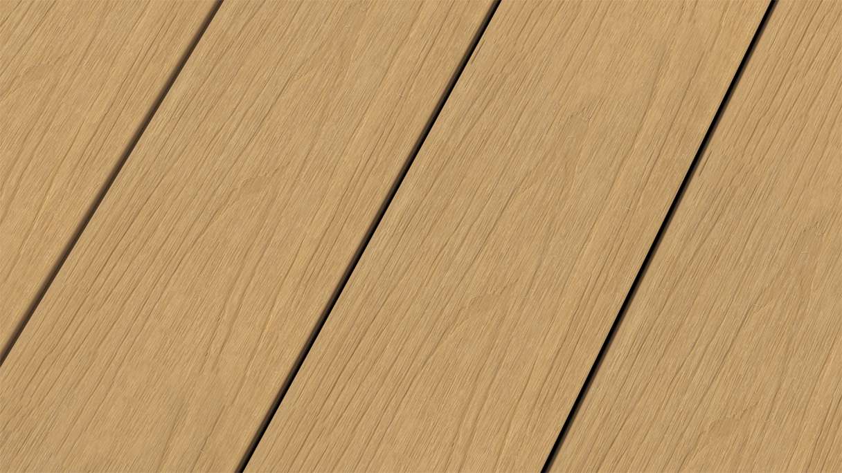 planeo WOODLine Nature - Pannello per decking rivestito in WPC CoEx camera cava - sabbia 3m strutturato/liscio spazzolato