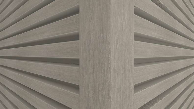 planeo LINEA Slim - Rivestimento per facciate in WPC CoEx, grigio chiaro, 2900 x 215 mm