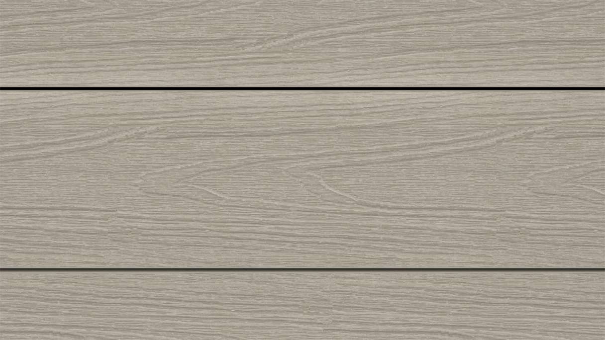 planeo WOODLine Nature - Pannello per decking rivestito in WPC CoEx a camera cava - grigio chiaro 3m strutturato/liscio spazzolato