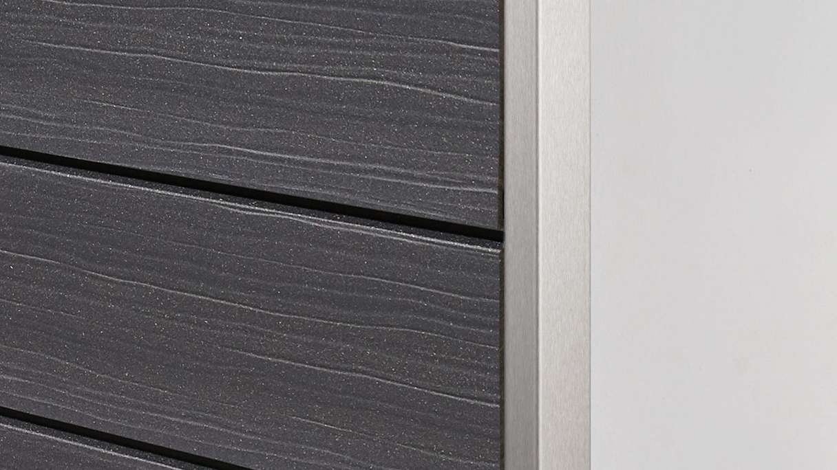 planeo Fassado - WPC rivestimento facciata a fasce romboidali Prime grigio basalto Piccolo 6 m