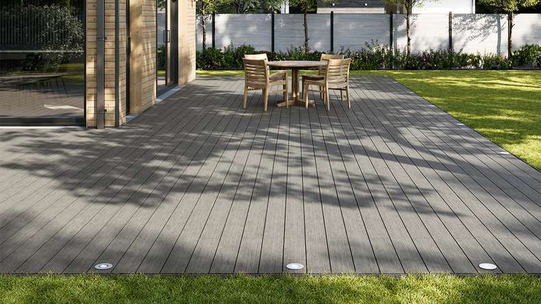 planeo AntikWood WPC tavola solido - Grigio pietra 4.2m invecchiato