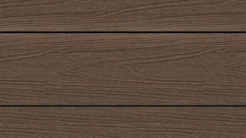planeo WOODLine Nature - Pannello per decking rivestito in WPC CoEx a camera cava - Ipe Brown 3m strutturato/liscio spazzolato