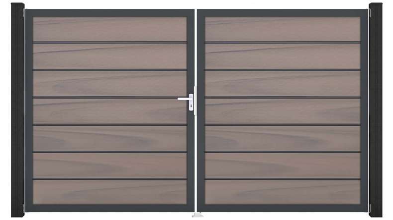 planeo Gardence Deluxe - Porta BPC - DIN Sinistro 2 ante Bicolore coex con telaio in alluminio antracite