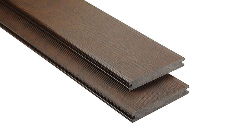 planeo pavimenti WPC - tavola per decking castagno massiccio 2,70m - in rilievo