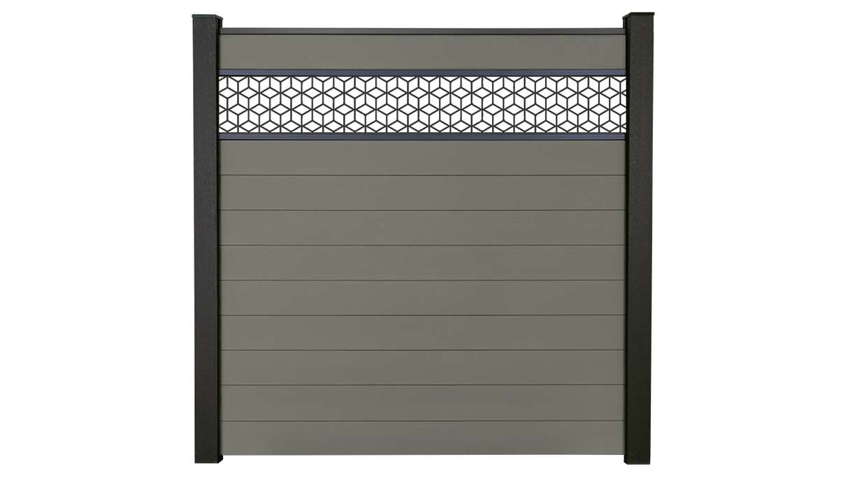 planeo Gardence Strong - recinzione a innesto BPC Cube Grey 180 x 180 cm