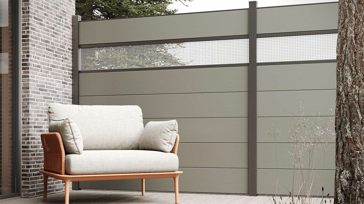 planeo Gardence Strong XL - Recinzione in BPC Grigio