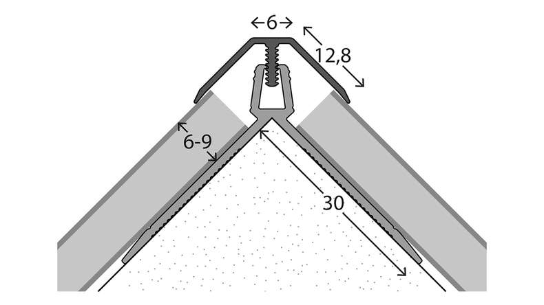 sistema di profili a parete planeo angolo esterno 169 - 260 cm