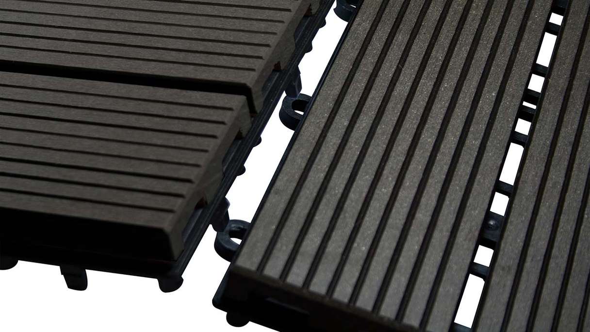 planeo pavimenti WPC piastrella per patio antracite 30x30 cm - 6 pz.