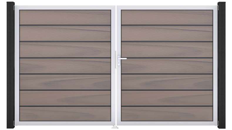 planeo Gardence Deluxe - Porta BPC - DIN Destro 2 ante Bicolore co-ex con telaio in alluminio argento