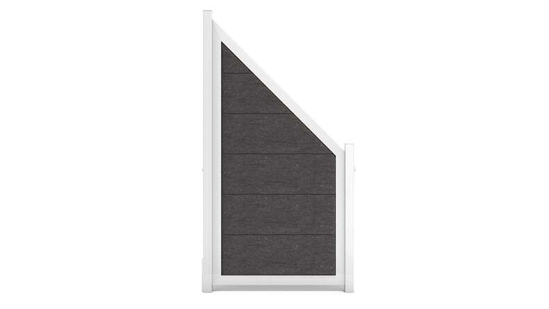 planeo Gardence Guard - Recinzione in BPC Smussata Grigio antracite con telaio in alluminio in argento