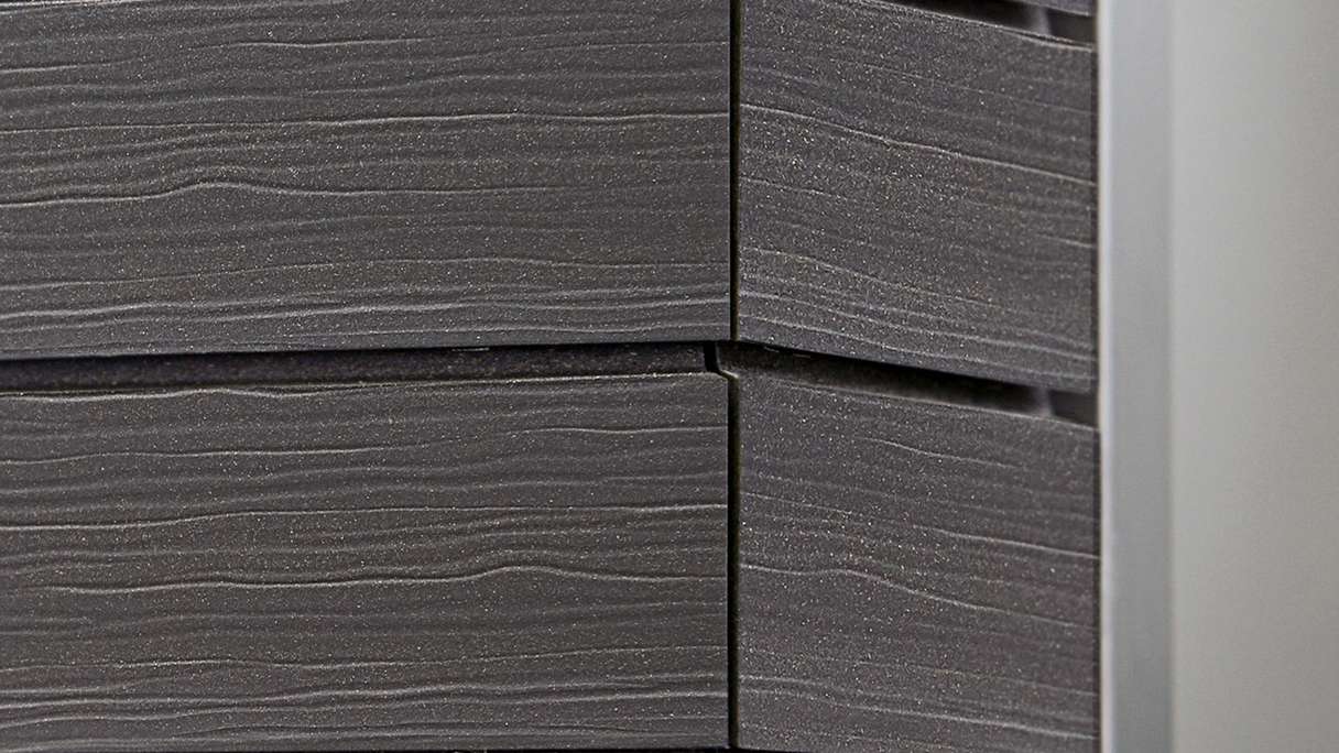 planeo Fassado - Rivestimento facciata a fasce romboidale WPC Prime grigio lava XL 6 m