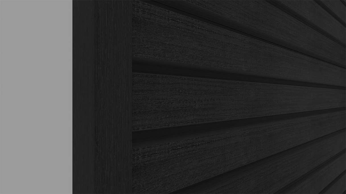 planeo LINEA Wide - Rivestimento per facciate in WPC CoEx, nero, 2900 x 181 mm