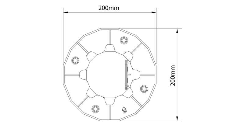 piede girevole planeo 140-220 mm cuscinetto per tavole da decking