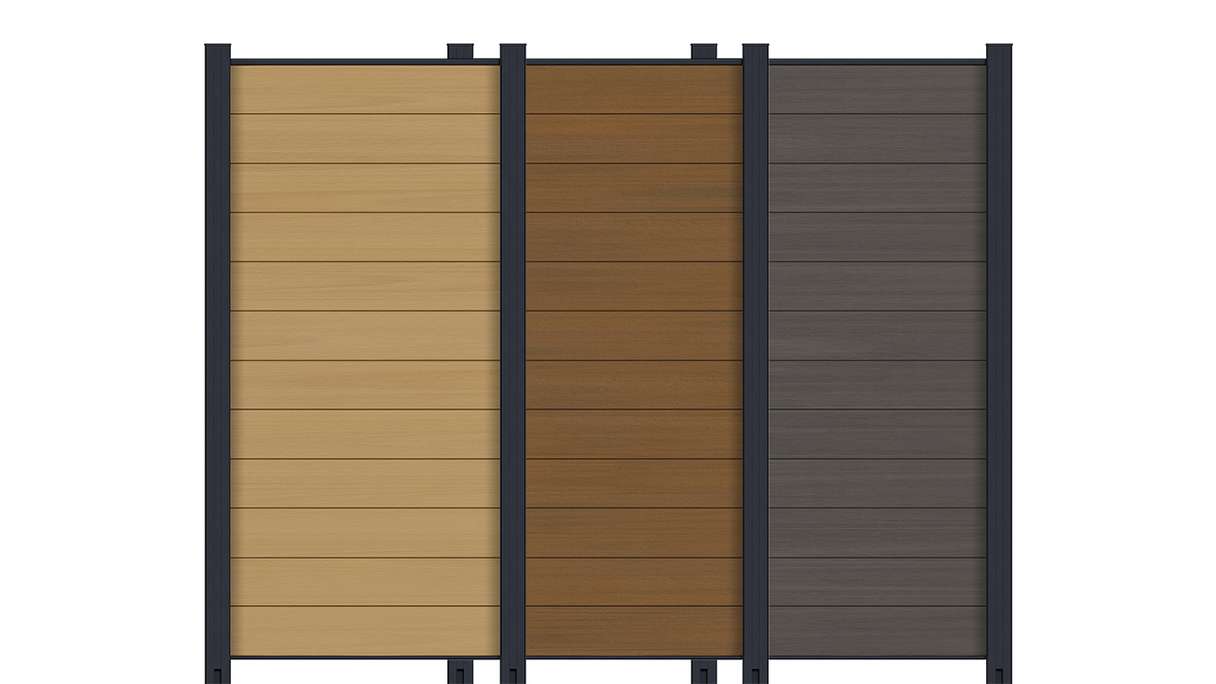 planeo INFINITY - Recinzione a incastro in WPC CoEx, verticale, 90 x 180 cm