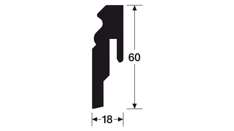 battiscopa planeo Alt Berlin bianco 18 x 60mm