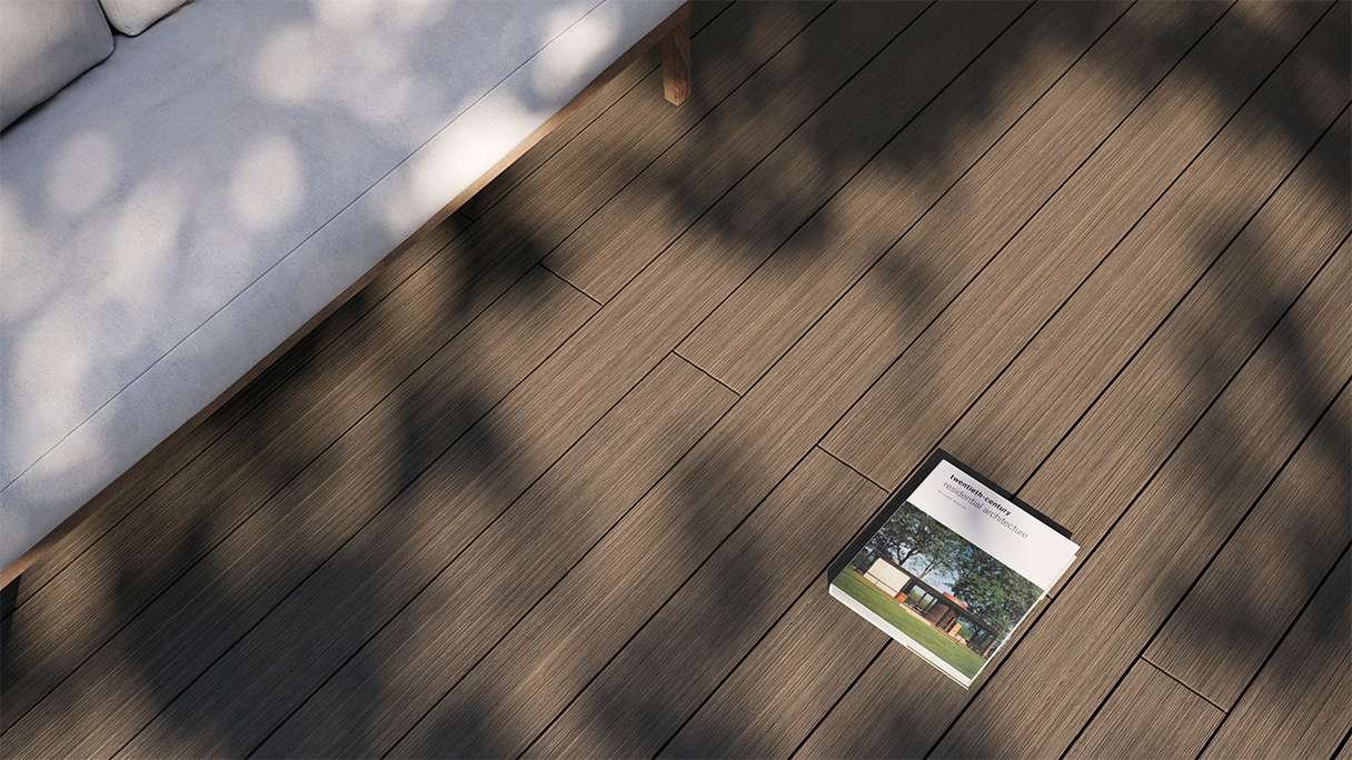planeo AntikWood WPC tavola solido - Marrone chiaro 3m antico invecchiato