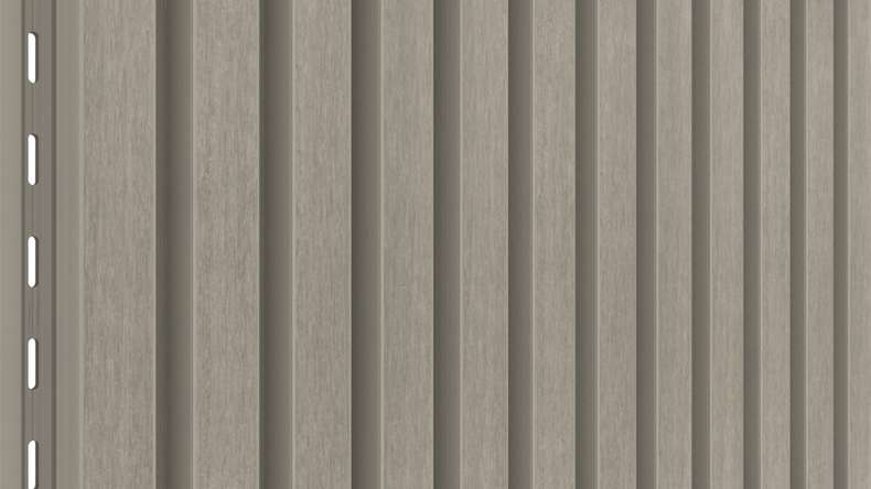 planeo LINEA Slim - Rivestimento per facciate in WPC CoEx, grigio chiaro, 2900 x 215 mm