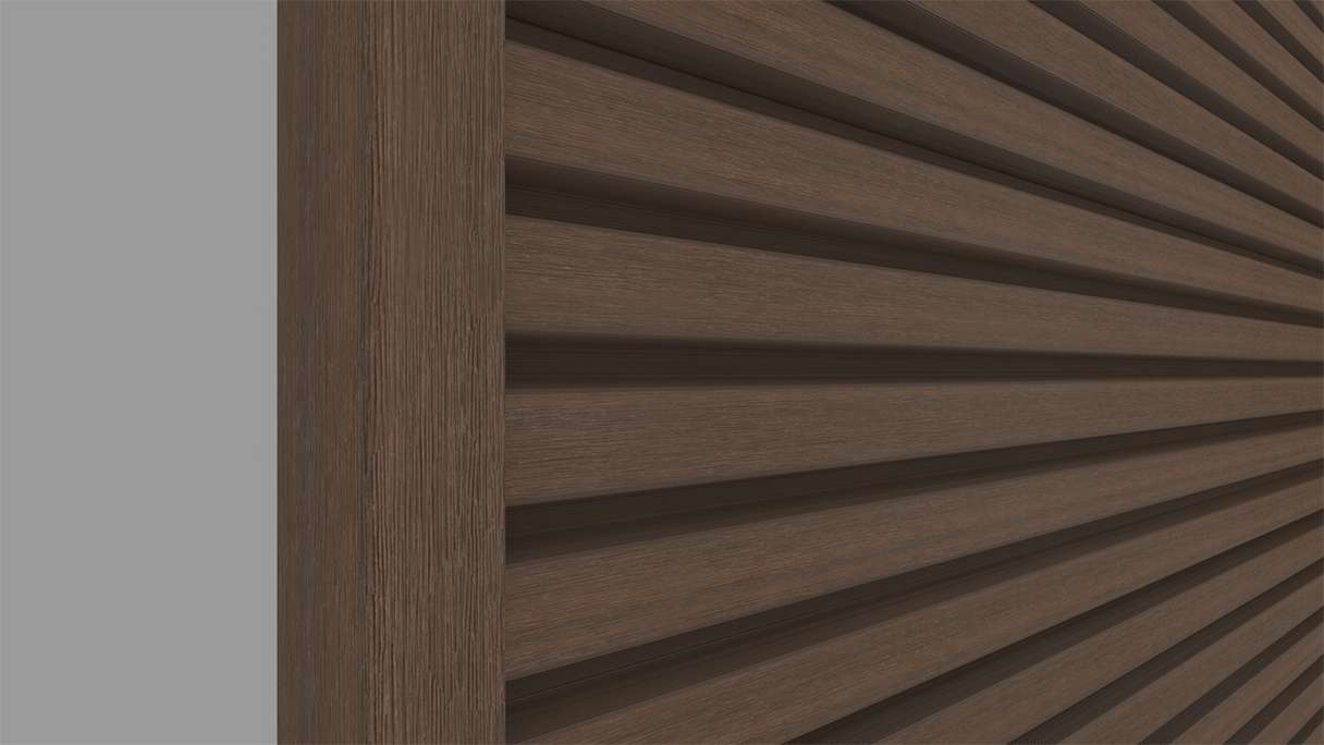 planeo LINEA Slim - Rivestimento per facciate in WPC CoEx, colore Ipe marrone, 2900 x 215 mm