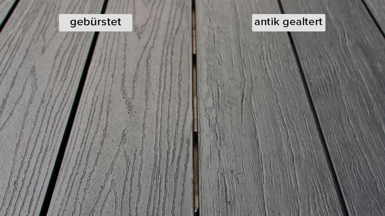 planeo TitanWood - Tavola massiccia grigio scuro anticato invecchiato/spazzolato