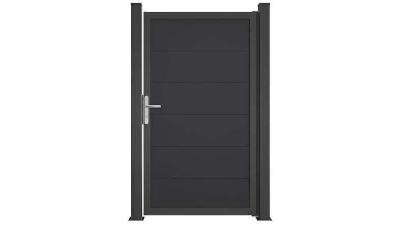 planeo Gardence Simply Guard - Porta universale in PVC grigio antracite con telaio in alluminio antracite | DB703 100 x 180 cm