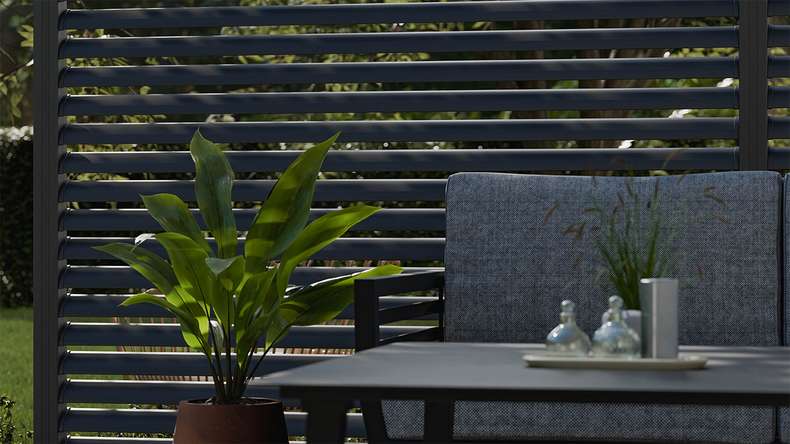 planeo Gardence Metallic Ellipse - Recinzione da giardino in alluminio quadrata Antracite | DB703