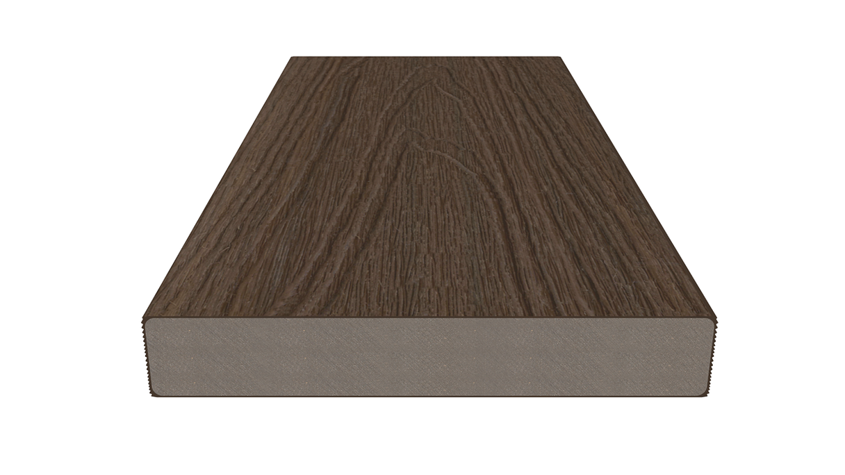 planeo UNIDeck - Doghe per terrazza rivestite in WPC CoEx, Ipe marrone, 3 m - strutturate/liscie spazzolate