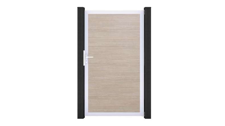 planeo Gardence Simply - Porta universale in PVC Quercia Sheffield con telaio in alluminio argento | EV1 100 x 180 cm