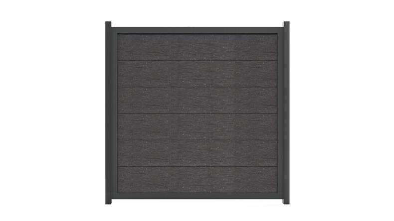 planeo Gardence Guard - recinzione da giardino BPC quadrata grigio antracite con telaio in alluminio antracite