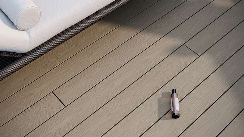 planeo CoEXWood WPC tavola con rivestimento solido - Grigio/Cemento 3m strutturato