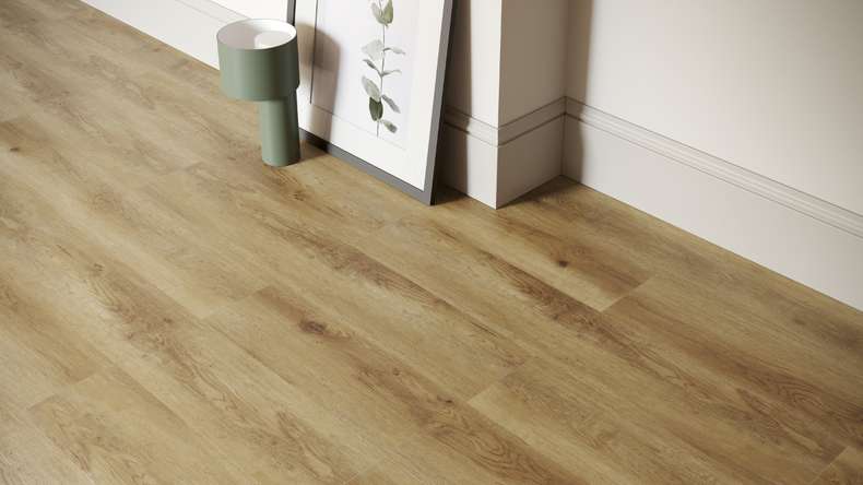 planeo Rigido Vinile ad incastro - SolutionX 2in1 Oak Dark Brown | Isolamento acustico integrato (ECF-0080)