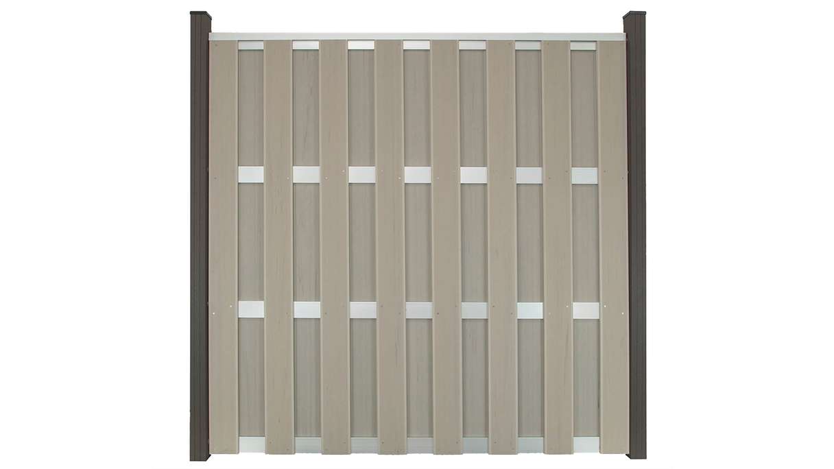 planeo Gardence Premade - Recinzione in BPC Quadrata Bicolore Sabbia 180 x 180cm