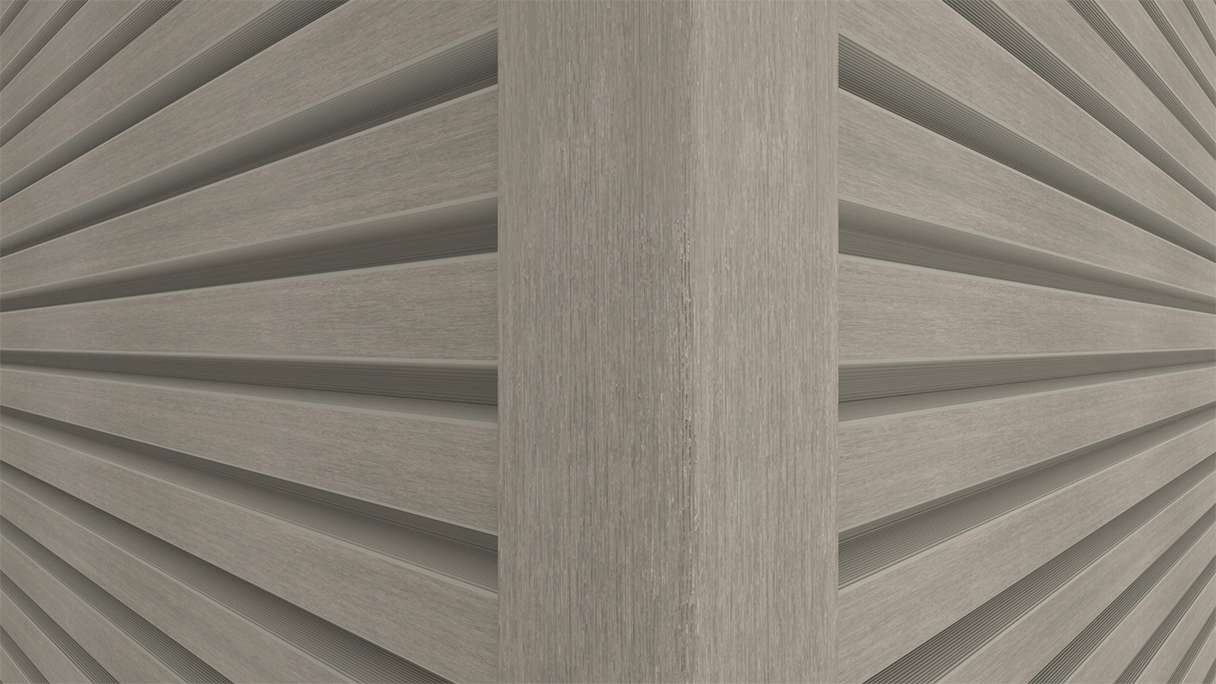 planeo LINEA Slim - Rivestimento per facciate in WPC CoEx, grigio chiaro, 2900 x 215 mm