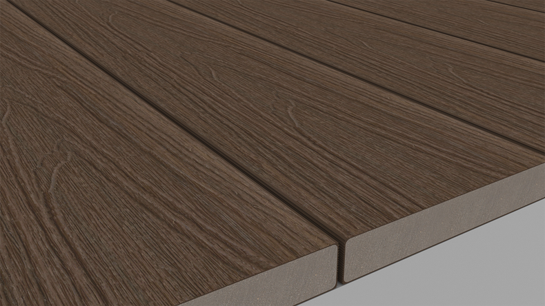 planeo UNIDeck - Doghe per terrazza rivestite in WPC CoEx, Ipe marrone, 3 m - strutturate/liscie spazzolate