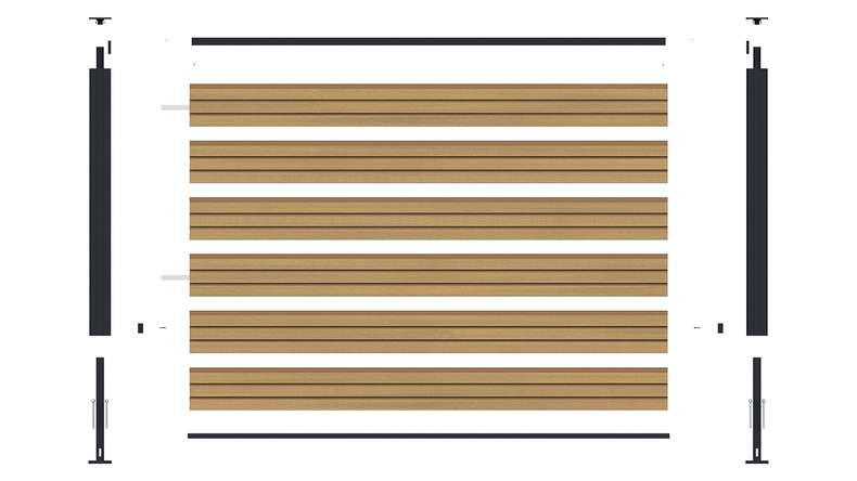 planeo LINEA - Recinzione da giardino a incastro in WPC CoEx Rhombus, color sabbia, 180 x 90 cm