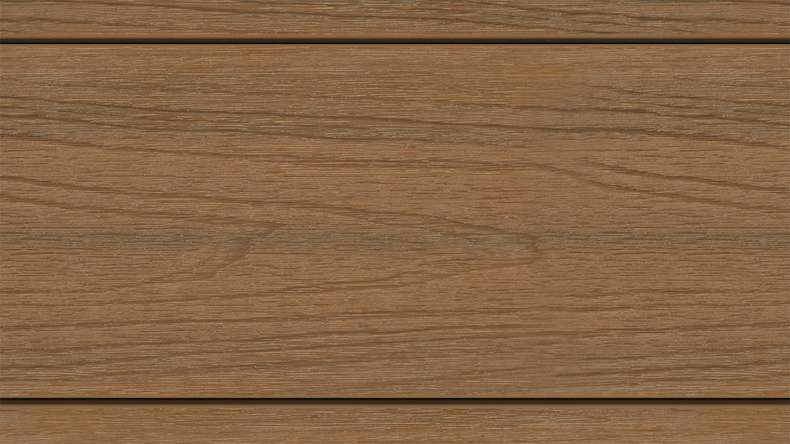 planeo MAXLine Nature - pannello per decking WPC CoEx avvolto XL camera cava - teak Burma 3m strutturato/liscio spazzolato