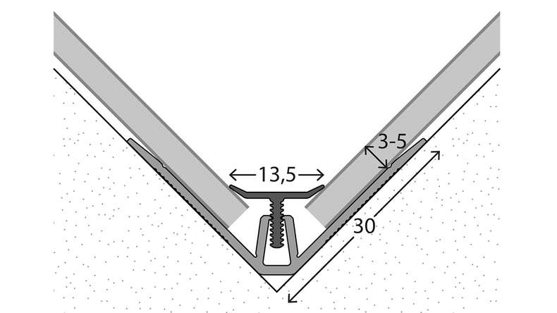 sistema di profili a parete planeo angolo interno 269 - 260 cm