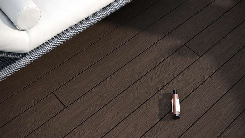 planeo CoEXWood WPC tavola con rivestimento solido - Marrone chiaro/Marrone scuro 3m strutturato