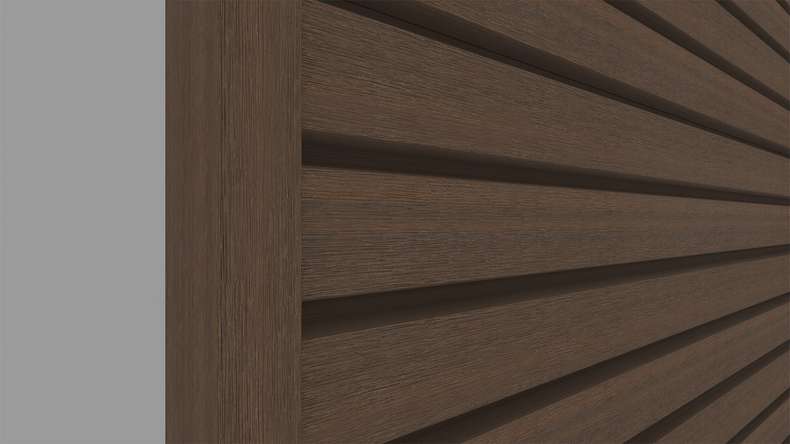 planeo LINEA Wide - Rivestimento per facciate in WPC CoEx, colore Ipe marrone, 2900 x 181 mm